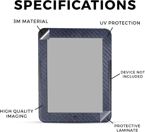 Carbon Fiber Tablet Skin Compatible with Barnes & Noble Nook GlowLight 4 (2021) - Aqua Swirl - Premium 3M Vinyl Protective Wrap Decal Cover - Easy to Apply | Crafted in The USA by MightySkins in Saudi Arabia