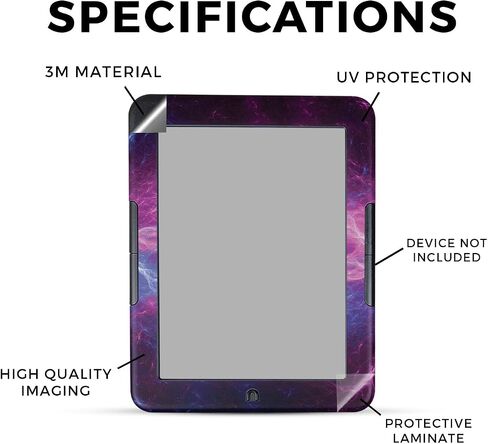Carbon Fiber Tablet Skin Compatible with Barnes & Noble Nook GlowLight 4 (2021) - Aqua Swirl - Premium 3M Vinyl Protective Wrap Decal Cover - Easy to Apply | Crafted in The USA by MightySkins in Saudi Arabia