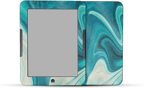 Carbon Fiber Tablet Skin Compatible with Barnes & Noble Nook GlowLight 4 (2021) - Aqua Swirl - Premium 3M Vinyl Protective Wrap Decal Cover - Easy to Apply | Crafted in The USA by MightySkins in Saudi Arabia