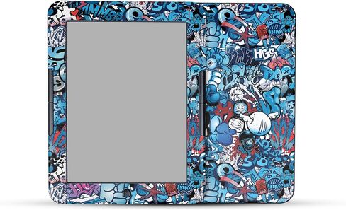 Carbon Fiber Tablet Skin Compatible with Barnes & Noble Nook GlowLight 4 (2021) - Blue Meanies - Premium 3M Vinyl Protective Wrap Decal Cover - Easy to Apply | Crafted in The USA by MightySkins in Saudi Arabia