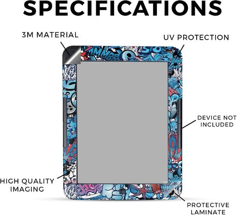 Carbon Fiber Tablet Skin Compatible with Barnes & Noble Nook GlowLight 4 (2021) - Blue Meanies - Premium 3M Vinyl Protective Wrap Decal Cover - Easy to Apply | Crafted in The USA by MightySkins in Saudi Arabia