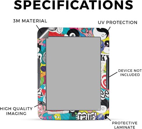 Carbon Fiber Tablet Skin Compatible with Barnes & Noble Nook GlowLight 4 (2021) - Blue Meanies - Premium 3M Vinyl Protective Wrap Decal Cover - Easy to Apply | Crafted in The USA by MightySkins in Saudi Arabia