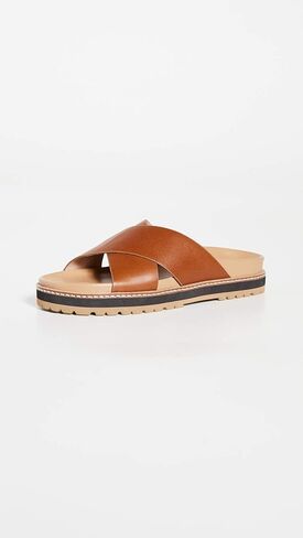 Madewell The Dayna Lugsole Slide Sandal in Leather English Saddle 5 M in Saudi Arabia