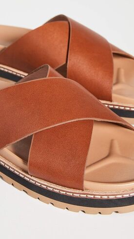 Madewell The Dayna Lugsole Slide Sandal in Leather English Saddle 5 M in Saudi Arabia