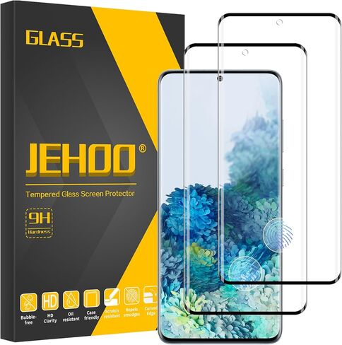 [2 Pack] Screen Protector for Samsung Galaxy S20 5G 6.2-Inch, 9H Tempered Tempered Glass Film, Fingerprint Unlock, Scratch Resistant, Easy Installation, Case Friendly in Saudi Arabia