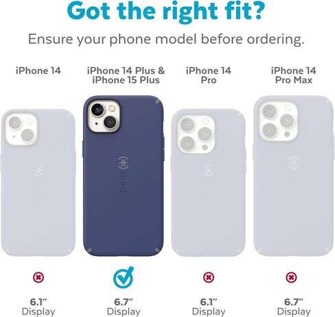 حافظة Speck iPhone 15 Plus & 14 Plus - حماية من السقوط، مقاومة للخدش، مصممة لحافظة MagSafe iPhone مع طلاء ناعم الملمس - iPhone 6.7 بوصة، حافظة مزدوجة الطبقات - مرجاني حلو/مرجاني فاتح CandyShell Pro in Saudi Arabia