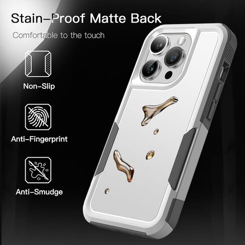 حافظة JETech لهاتف iPhone 14 Pro Max مقاس 6.7 بوصة، حماية قوية بطبقة مزدوجة شديدة التحمل، غطاء هاتف متين واقٍ مقاوم للصدمات مع ظهر غير لامع (أسود) in Saudi Arabia
