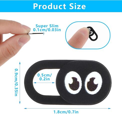 Thin Webcam Cover Slide, 8PCS Phone Laptop Camera Cover Slide Cute | Laptop Camera Blocker Slider Strong Adhesive Protect Privacy Security Compatible with Tablet Desktop PC Smartphones(Eye) in Saudi Arabia