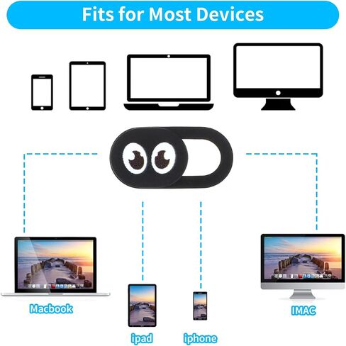 Thin Webcam Cover Slide, 8PCS Phone Laptop Camera Cover Slide Cute | Laptop Camera Blocker Slider Strong Adhesive Protect Privacy Security Compatible with Tablet Desktop PC Smartphones(Eye) in Saudi Arabia