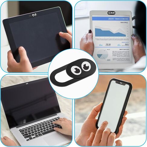 Thin Webcam Cover Slide, 8PCS Phone Laptop Camera Cover Slide Cute | Laptop Camera Blocker Slider Strong Adhesive Protect Privacy Security Compatible with Tablet Desktop PC Smartphones(Eye) in Saudi Arabia