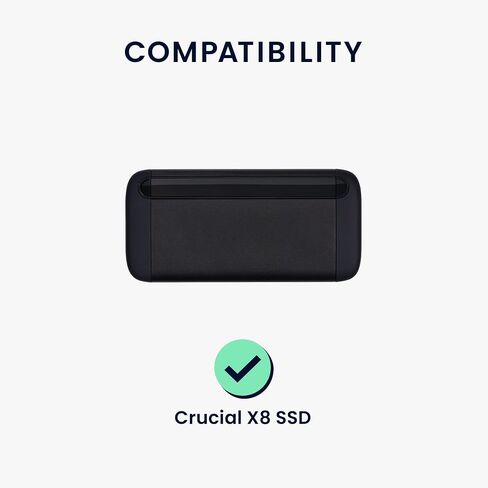 kwmobile Silicone Case Compatible with Crucial X8 SSD - Case Protective Cover for SSD Drive - Black in Saudi Arabia
