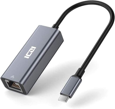 محول ICZI USB C إلى Ethernet، محول شبكة من الألومنيوم Thunderbolt 3 إلى 10/100/1000 Gigabit LAN RJ45 متوافق مع Apple MacBook Pro وiPad Pro 2019 وGalaxy S9 والمزيد - رمادي in Saudi Arabia