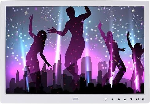 Digital Photo Frame, 15 Inch Digital Photo Frame 1280 * 800 TFT LED Screen with Touch Buttons, MP3 / 4 Movie Player, Alarm Clock (White) in Saudi Arabia