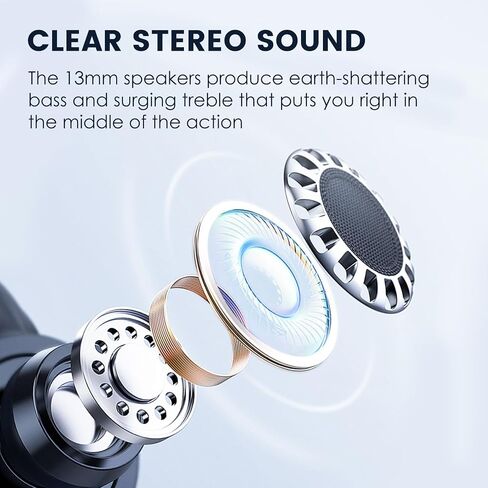Wireless Earbuds Bluetooth 5.3 Headphones,Stereo Sound Ear Buds with ENC Call Noise Cancelling Mic,48H Playtime LED Display Earphones for Phones Pad Laptop Computer in Saudi Arabia