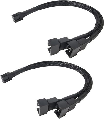 2 Pack PC Fan Splitter PWM 4 Pin CPU Fan Header Splitter Case Computer Fan Splitter in Saudi Arabia