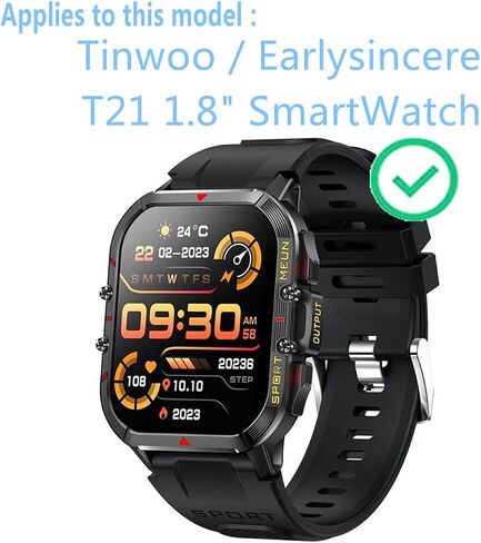4 Pack Compatible for Tinwoo 1.96" Smart Watch Screen Protector, Full Coverage HD PET Film，Compatible for EarlySincere T21 Smart Watch in Saudi Arabia