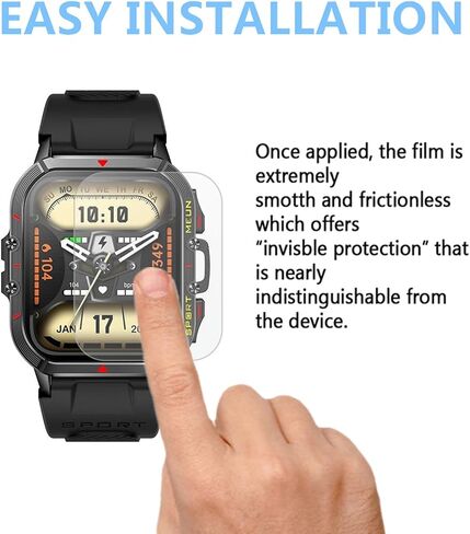 4 Pack Compatible for Tinwoo 1.96" Smart Watch Screen Protector, Full Coverage HD PET Film，Compatible for EarlySincere T21 Smart Watch in Saudi Arabia