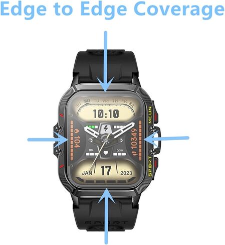 4 Pack Compatible for Tinwoo 1.96" Smart Watch Screen Protector, Full Coverage HD PET Film，Compatible for EarlySincere T21 Smart Watch in Saudi Arabia