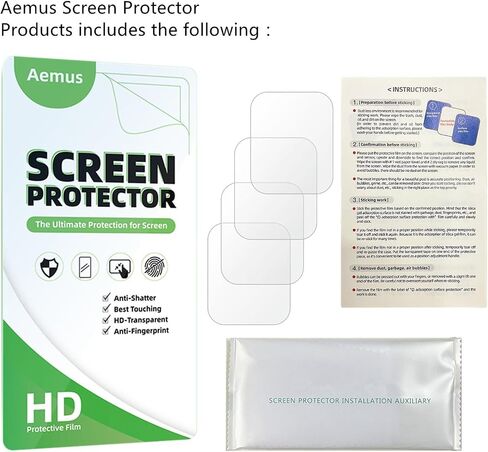 4 Pack Compatible for Tinwoo 1.96" Smart Watch Screen Protector, Full Coverage HD PET Film，Compatible for EarlySincere T21 Smart Watch in Saudi Arabia