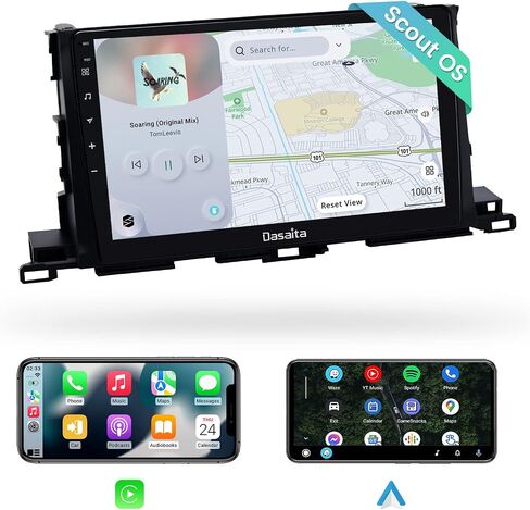 Dasaita with Scout HD 10.2" Android Car Radio for Toyota Highlander 2015 2016 2017 2018 2019 Carplay Android Auto IPS Touch Screen Car Stereo GPS Navigation 4G RAM 64G ROM 1280x720 Head Unit in Saudi Arabia