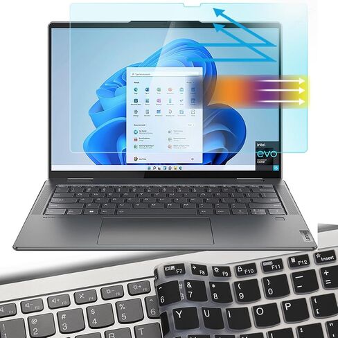 واقي شاشة مضاد للوهج للضوء الأزرق لجهاز Lenovo Flex 5 14 بوصة 2 في 1 للكمبيوتر المحمول (81x20005us،82hu015bus،82lt0005br)، Flex 5 14ALC05 14ARE05 14IIL05 14ITL05 وغطاء لوحة المفاتيح (لا يناسب 2022 New Flex 5 14) in Saudi Arabia