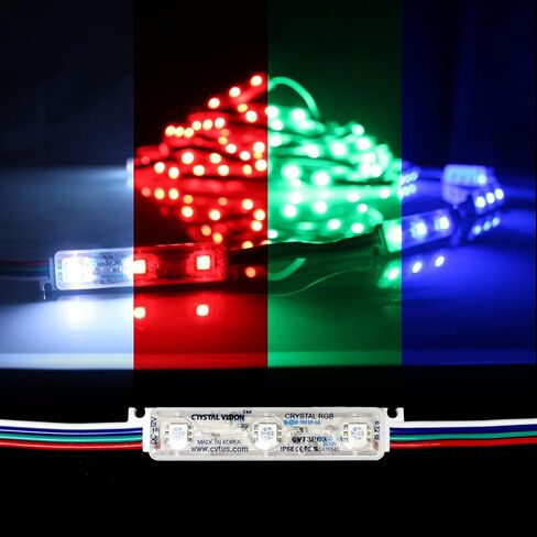 Crystal Vision Korean Genuine 5050 Bright LED Module StoreFront Window Kit/Plug-in and Play Pre-Installed/ 50W Made in Korea w/Warranty (RGB 25ft) in Saudi Arabia