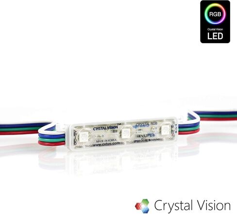 Crystal Vision Korean Genuine 5050 Bright LED Module StoreFront Window Kit/Plug-in and Play Pre-Installed/ 50W Made in Korea w/Warranty (RGB 25ft) in Saudi Arabia