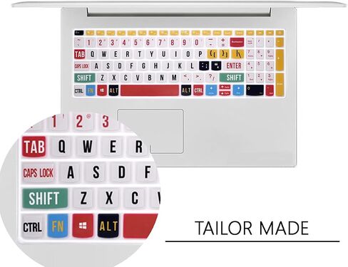 Silicone Keyboard Cover for Lenovo 2020 2019 IdeaPad 15.6" 17.3" 320 330 330s 340s 520 S540 720s 130 S145 L340 S340 V330 V130 |ThinkBook 15 | Ideapad 3 15 15.6" 17.3" Protector Skin,Rainbow Font in Saudi Arabia