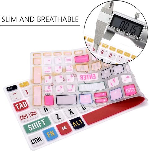 Silicone Keyboard Cover for Lenovo 2020 2019 IdeaPad 15.6" 17.3" 320 330 330s 340s 520 S540 720s 130 S145 L340 S340 V330 V130 |ThinkBook 15 | Ideapad 3 15 15.6" 17.3" Protector Skin,Rainbow Font in Saudi Arabia