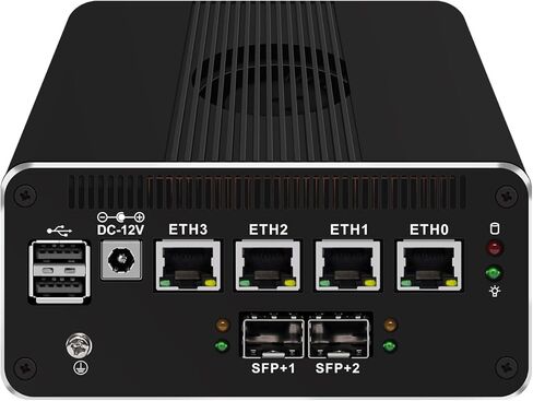 جهاز جدار الحماية الصغير 10 جيجابت كمبيوتر صغير مع SFP +، Intel Alder Lake N100 (4C/4T) 4xIntel I226-V 2.5 جيجابت 2 * Intel 82599ES 10 جيجابت جدار الحماية LTE راوتر يدعم AES-NI 8 جيجا DDR5 128 جيجا NVMe SSD in Saudi Arabia