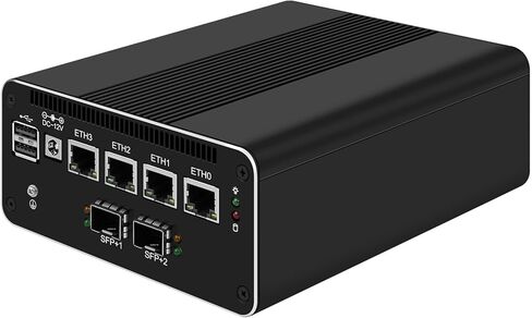 جهاز جدار الحماية الصغير 10 جيجابت كمبيوتر صغير مع SFP +، Intel Alder Lake N100 (4C/4T) 4xIntel I226-V 2.5 جيجابت 2 * Intel 82599ES 10 جيجابت جدار الحماية LTE راوتر يدعم AES-NI 8 جيجا DDR5 128 جيجا NVMe SSD in Saudi Arabia