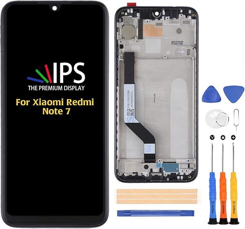 for Xiaomi Redmi Note 7/7 Pro Screen Replacement Touch Digitizer 6.3 inch M1901F7G,M1901F7H,M1901F7I,M1901F7S LCD Display Full Assembly Repair Kits,with Tools(Black with Frame) in Saudi Arabia