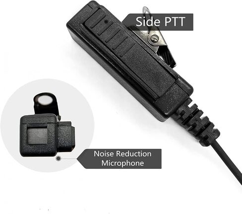سماعة أذن لاسلكية تخاطب أنبوب صوتي مع ميكروفون لأجهزة الراديو CP100 CP185 CP200d CLS1110 CLS1410 RDM2070d RDV5100 RDU4100 RDU4160d BPR40 VL50 (أسود) in Saudi Arabia
