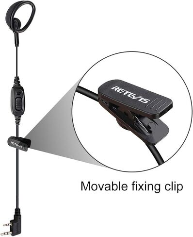 Retevis RT68 Soft Earhook Walkie Talkie Earpiece with Mic, in-Ear, 2 Pin, for RT22 RT68 RT21 H-777 RT86 RT19 RT18 RB45, Compatible with RB45 UV-5R Arcshell 2 Way Radio, Two Way Radio Earpiece(1 Pack) in Saudi Arabia