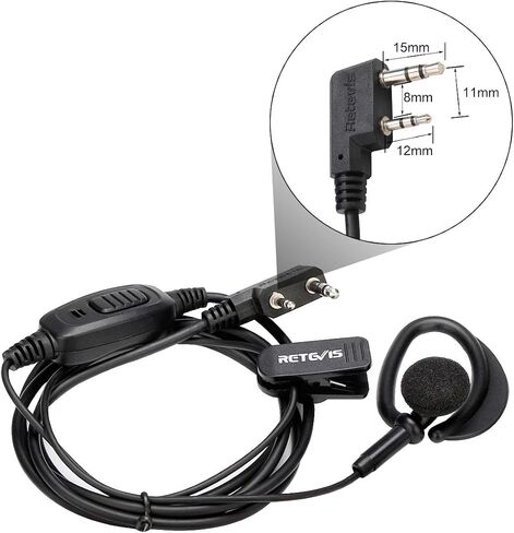Retevis RT68 Soft Earhook Walkie Talkie Earpiece with Mic, in-Ear, 2 Pin, for RT22 RT68 RT21 H-777 RT86 RT19 RT18 RB45, Compatible with RB45 UV-5R Arcshell 2 Way Radio, Two Way Radio Earpiece(1 Pack) in Saudi Arabia