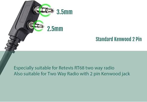Retevis RT68 Soft Earhook Walkie Talkie Earpiece with Mic, in-Ear, 2 Pin, for RT22 RT68 RT21 H-777 RT86 RT19 RT18 RB45, Compatible with RB45 UV-5R Arcshell 2 Way Radio, Two Way Radio Earpiece(1 Pack) in Saudi Arabia