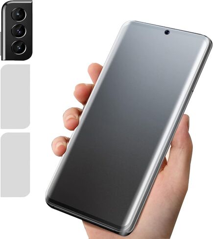[2+2] عبوة واقي شاشة غير لامع مصمم لهاتف Samsung Galaxy S22 Ultra، قطعتان واقي شاشة ناعم + 2 واقي عدسة كاميرا شفاف in Kuwait
