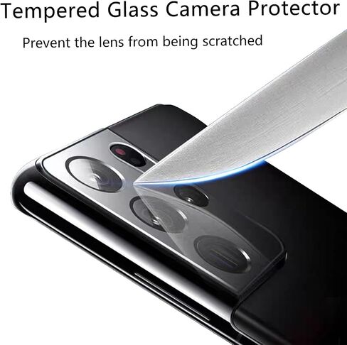 [2+2 Pack] Galaxy S21 Ultra 5G Tempered Glass Screen Protector [9H Hardness][Ultrasonic Fingerprint Unlock][3D Curved] for Samsung Galaxy S21 Ultra 5G HD Tempered Glass Protector in Saudi Arabia