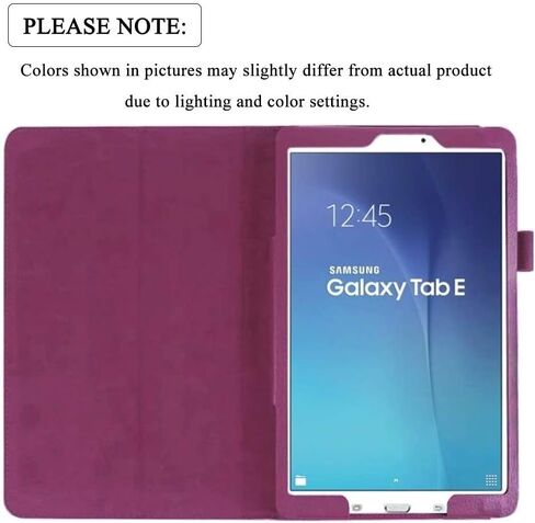 حافظة Galaxy Tab E 9.6 - حافظة جلدية رفيعة قابلة للطي لجهاز سامسونج جالاكسي تاب E 9.6 بوصة (تناسب جميع الإصدارات SM-T560 T561 T565 وSM-T567V) - أرجواني in Saudi Arabia