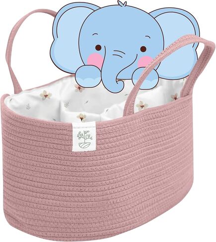 KiddyCare Diaper Caddy Baby Organizer Cart for Nursery | Car Diaper Caddy for Baby Boy/Girl | Baby Bath Storage/Shower Basket Gift for Changing Table with Handle Lid | Diaper Holder | Blue Large in Saudi Arabia
