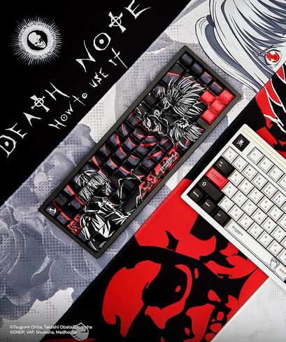 أغطية مفاتيح Death Note Ryuk PBT Dye Sub للوحة مفاتيح الألعاب الميكانيكية، ومفاتيح Cherry MX، طباعة جانبية مخصصة، دعم ANSI ISO، تصميم أمريكي in Kuwait