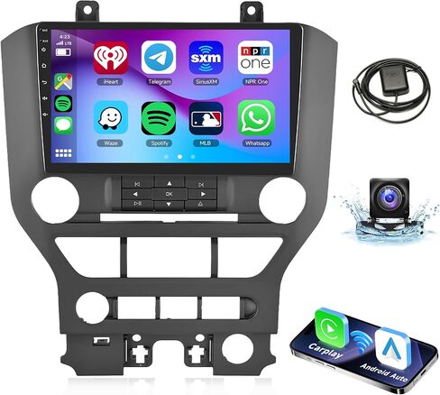 2G 64G لسيارة Ford Mustang 2015-2020 Android Stereo Radio Carplay، Rimoody 9 بوصة شاشة تعمل باللمس Android Auto Mirror Link Bluetooth FM/RDS GPS WiFi HiFi SWC كاميرا احتياطية in Kuwait