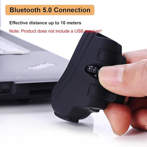 ماوس لاسلكي بلوتوث ماوس حلقي محمول يمكن ارتداؤه وقابل لإعادة الشحن، ماوس إصبع صغير مريح 1000 نقطة في البوصة، ماوس إبهام خفيف الوزن محمول باليد لأجهزة الكمبيوتر المحمول والكمبيوتر اللوحي والكمبيوتر والهاتف iOS Windows in Kuwait