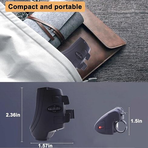 ماوس لاسلكي بلوتوث ماوس حلقي محمول يمكن ارتداؤه وقابل لإعادة الشحن، ماوس إصبع صغير مريح 1000 نقطة في البوصة، ماوس إبهام خفيف الوزن محمول باليد لأجهزة الكمبيوتر المحمول والكمبيوتر اللوحي والكمبيوتر والهاتف iOS Windows in Kuwait