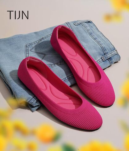TIJN Women's Machine Washable Ballet Flats Shoes Comfortable Casual Slip on Flats Round-Toe Style(Celexa) in Saudi Arabia
