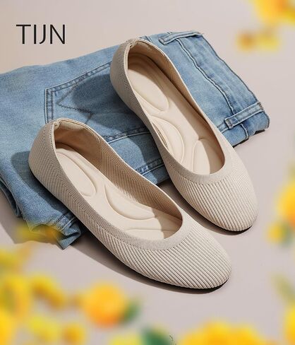 TIJN Women's Machine Washable Ballet Flats Shoes Comfortable Casual Slip on Flats Round-Toe Style(Celexa) in Saudi Arabia