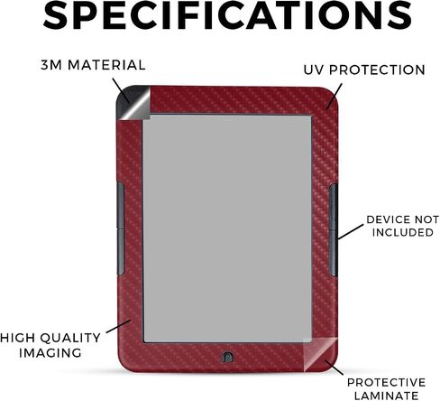 Carbon Fiber Tablet Skin Compatible with Barnes & Noble Nook GlowLight 4 (2021) - American Flag - Premium 3M Vinyl Protective Wrap Decal Cover - Easy to Apply | Crafted in The USA by MightySkins in Saudi Arabia
