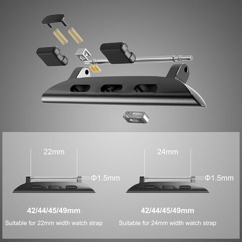 Spring Bar Watchband Connectors for Apple Watch Band Adapter, Replacement Link Attachment for iWatch Ultra(49mm) Series 9 8 7(45mm 41mm) 6 5 4 SE(44mm 40mm) 3 2 1(42mm 38mm) Strap 4pack in Saudi Arabia
