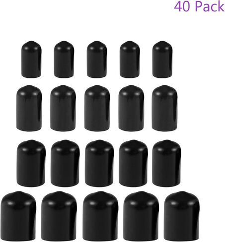 DMiotech 40 Pack 9/32" 3/8" 1/2" 13/16" ID Red Screw Thread Protectors Rubber End Caps Bolt Covers for Screw Bolt Furniture Pipe in Saudi Arabia