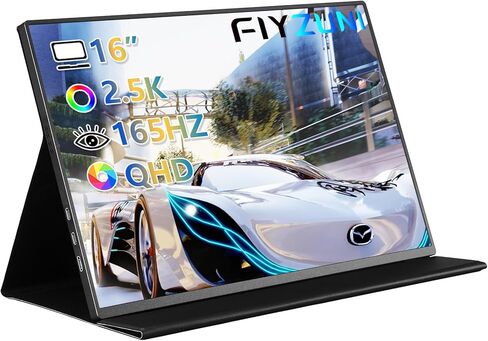 شاشة ألعاب محمولة مقاس 16 بوصة 2.5K 165HZ 2560x1600 QHD USB-C HDMI شاشة خارجية ثانية لأجهزة الكمبيوتر المحمول، توصيل وتشغيل HDR، الكمبيوتر الشخصي، هاتف Mac، PS، Xbox، Swich in Kuwait